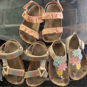 Bundle of 3 little girl sandals